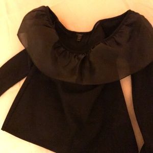 Off the shoulder organza ruffle top